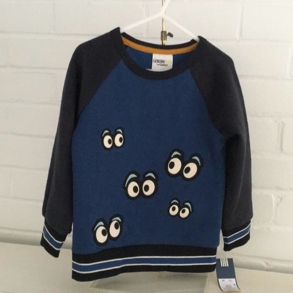 New With Tags Black And Blue OshKosh Pullover Boys Sweatshirt Size 4T - Picture 1 of 6